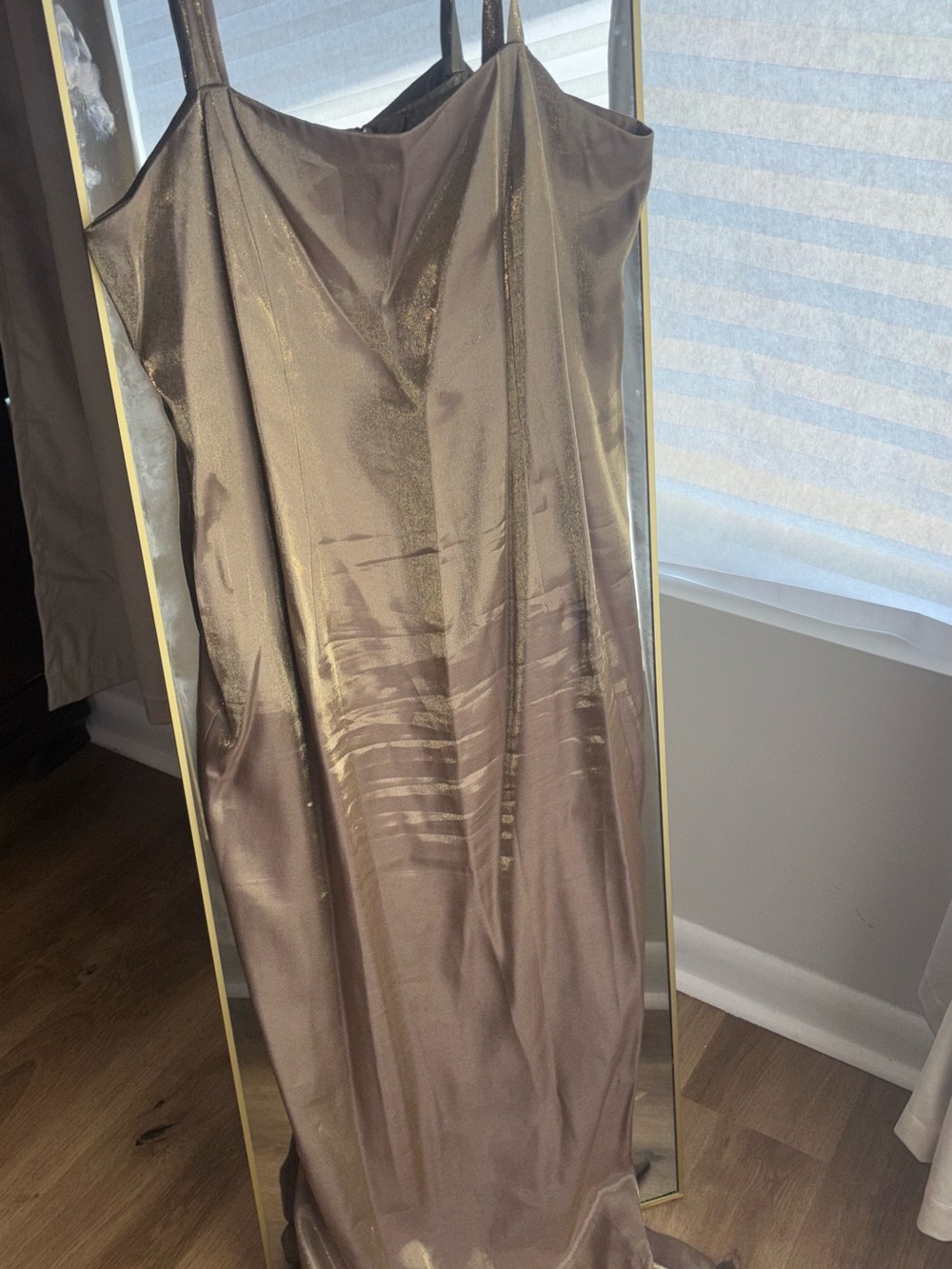 Alex evenings Dress in Shimmery Taupe